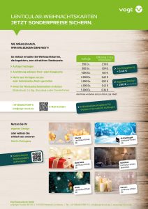 Vogt Spezialdruck Lenticular-Weihnachtskarten Sonderpreise 2025 SK